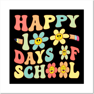 Happy 100 Days of School Kids Teachers Posters and Art